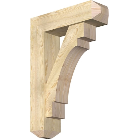 Ekena Millwork Merced Craftsman Rough Sawn Bracket w/ Offset Brace, Douglas Fir, 8"W x 28"D x 40"H BKT0806X28X40MRC04RDF